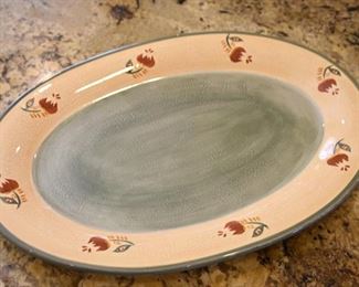 By Brushes, hand-painted platter, K.I.C., made in China