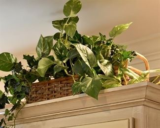 faux plants in basket