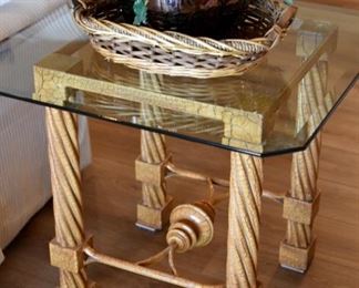 side table, glass top