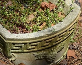 decorative plant pot, Greek key