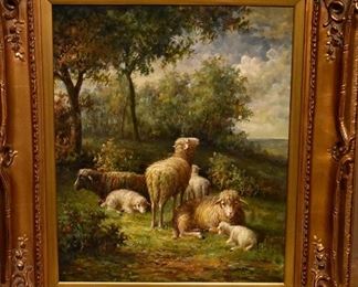 painting, sheep