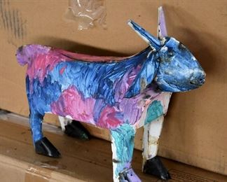 metal, painted goat!