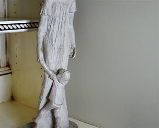 sculpture, mother and child