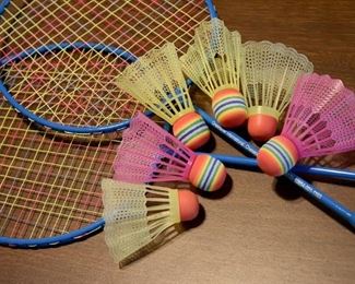 badminton racquets and shuttlecocks 