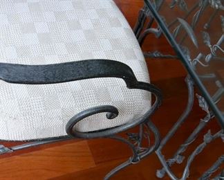 dining room table with glass top and six/6 chairs (detail)