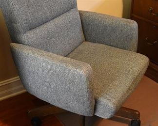 upholstered office chair on casters