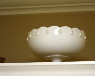 milk glass pedestal bowl