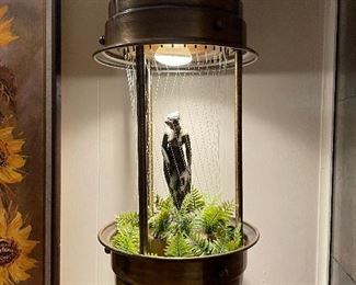 Vintage Oil Rain Lamp w Greek Goddess 