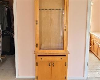 Gun cabinet; has been in the family for over 55 years. Glass door locks