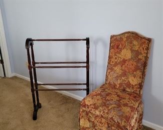 Antique Parson's  chair and quilt rack