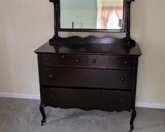 Wash stand with attached mirror