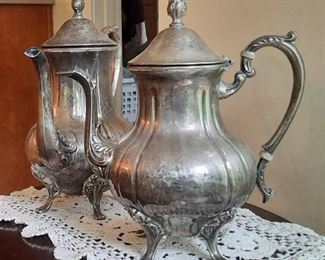 Silver Serving Tea Pitchers
