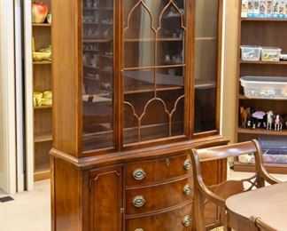 We have this matching set - hutch, buffet, dining table and 6 chairs.  It is in unusually good condition considering its age.  Also included are table pads and even a pad made for the buffet.