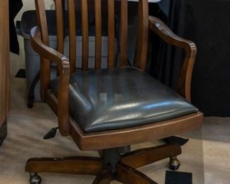 Wooden rolling office chair