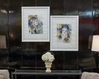 Sofa Table!  Black wrought iron and glass.