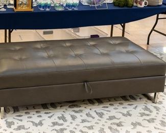 Large gray storage ottoman!
