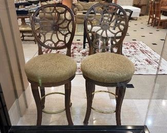 Custom made bar stools that swivel.