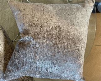 2pc Rene Cazares Contemporary Club Chairs PAIR CoCo Swivel Crocodilian Seaweed RC	27 x 41 x 41in	HxWxD
