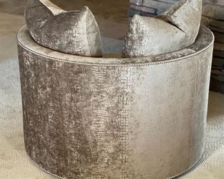 2pc Rene Cazares Contemporary Club Chairs PAIR CoCo Swivel Crocodilian Seaweed RC	27 x 41 x 41in	HxWxD
