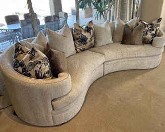 Rene Cazares Contemporary Curved Sectional Sofa Couch RC	 x 122 x 54in	HxWxD