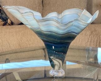 Bob Meyers Studio Art Glass Ocean Breeze Hand Blown	14 x 18 x 12in	HxWxD
