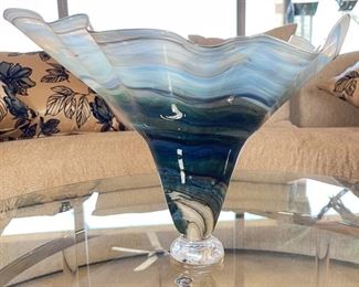 Bob Meyers Studio Art Glass Ocean Breeze Hand Blown	14 x 18 x 12in	HxWxD
