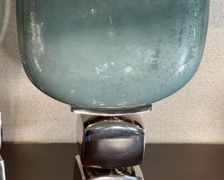 3pc Interlude Glass & Pewter Decor Vases	Largest: 24.5 x 10 x 5in	HxWxD
