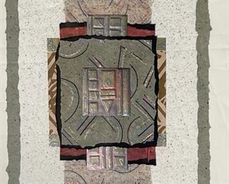 Genesis II Art  Mixed Media Textured Painting Joy Broe	Frame: 35 x 26in	
