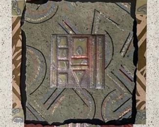 Genesis II Art  Mixed Media Textured Painting Joy Broe	Frame: 35 x 26in	
