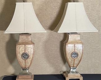 2pc Trophy Style Lamps PAIR	38 x 9 x 19in	HxWxD

