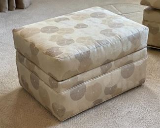 3pc Jessica Charles Chairs & Ottoman Crosby Upholstered  Swivel Chair PAIR	Chair: 36 x 33 x 35in Ottoman: 16 x 25.5 x 20in	HxWxD
