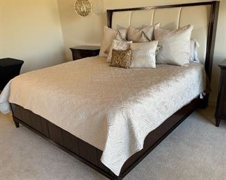 King Contemporary Dark Wood Bed with Select Comfort Personal Preference Mattress	Frame: 63 x 80 x 90 Mattress: 78x77In	HxWxD
