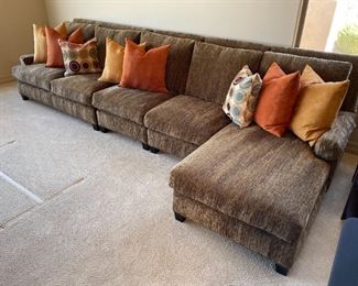 Lee Fabric Sectional Sofa Couch Traditional Oscar Brown	38 x 1 50 x 44in	HxWxD
