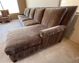 Lee Fabric Sectional Sofa Couch Traditional Oscar Brown	38 x 1 50 x 44in	HxWxD
