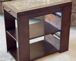 1pc Marble Top End Table Magazine Rack	24 x 14 x 26in	HxWxD
