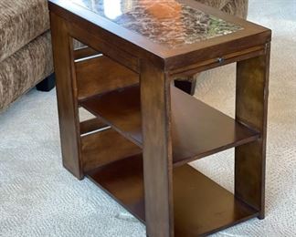1pc Marble Top End Table Magazine Rack	24 x 14 x 26in	HxWxD
