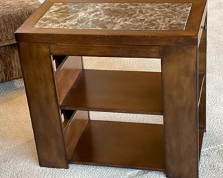 1pc Marble Top End Table Magazine Rack	24 x 14 x 26in	HxWxD
