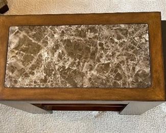 1pc Marble Top End Table Magazine Rack	24 x 14 x 26in	HxWxD
