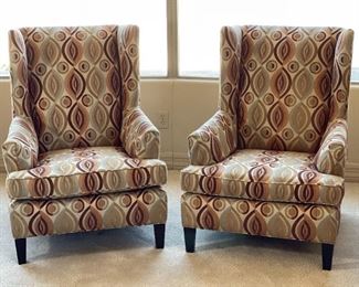 2pc Huntington House Modern Wingback Chairs PAIR	42 x 32 x 36in	HxWxD
