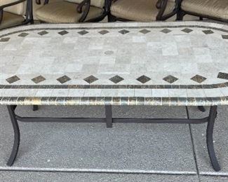 7pc Malin Mosaic Tile Top Patio Table & Chairs	Table: 28 x 42 x 84in	HxWxD
