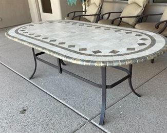 7pc Malin Mosaic Tile Top Patio Table & Chairs	Table: 28 x 42 x 84in	HxWxD
