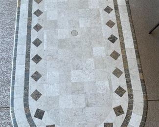 7pc Malin Mosaic Tile Top Patio Table & Chairs	Table: 28 x 42 x 84in	HxWxD
