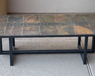 Slate Top Outdoor Coffee  table	17 x 27 x 55in	HxWxD
