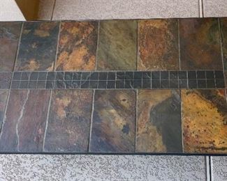 Slate Top Outdoor Coffee  table	17 x 27 x 55in	HxWxD
