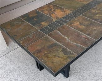 Slate Top Outdoor Coffee  table	17 x 27 x 55in	HxWxD
