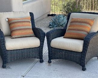 2pc All Weather Wicker Patio Chairs	34 x 35 x 34in	HxWxD

