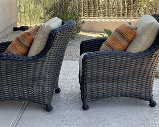 2pc All Weather Wicker Patio Chairs	34 x 35 x 34in	HxWxD
