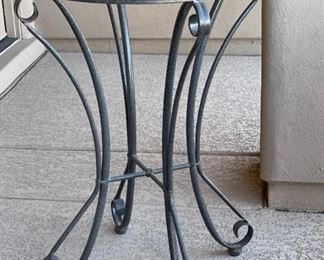 Iron Frame Glass top Counter Height Table	41 x 29.25in diameter	
