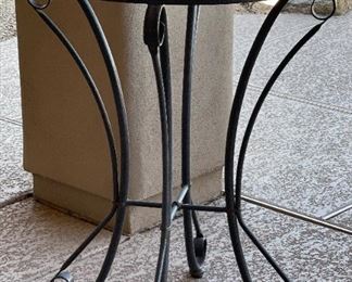 Iron Frame Glass top Counter Height Table	41 x 29.25in diameter	
