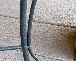 Iron Frame Glass top Counter Height Table	41 x 29.25in diameter	
